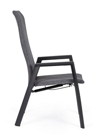 Set 4 Sedie con Braccioli da Giardino 59.5x72x111 cm in Alluminio Ethan Antracite