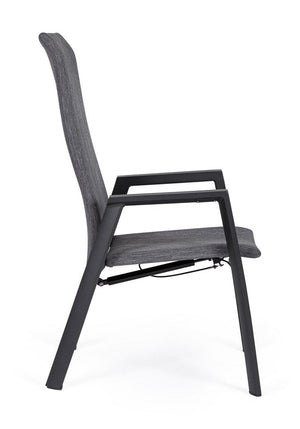 Set 4 Sedie con Braccioli da Giardino 59.5x72x111 cm in Alluminio Ethan Antracite