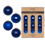 CONFEZIONE 12 PALLE IN VETRO ROYAL BLU DIAMETRO 8 CM