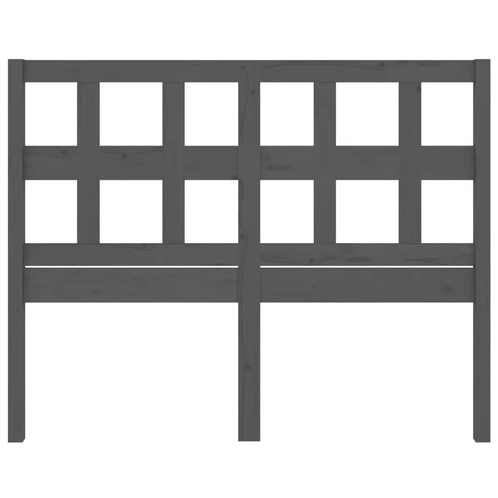 Testiera per Letto Grigia 125,5x4x100 cm Legno Massello di Pino 818912