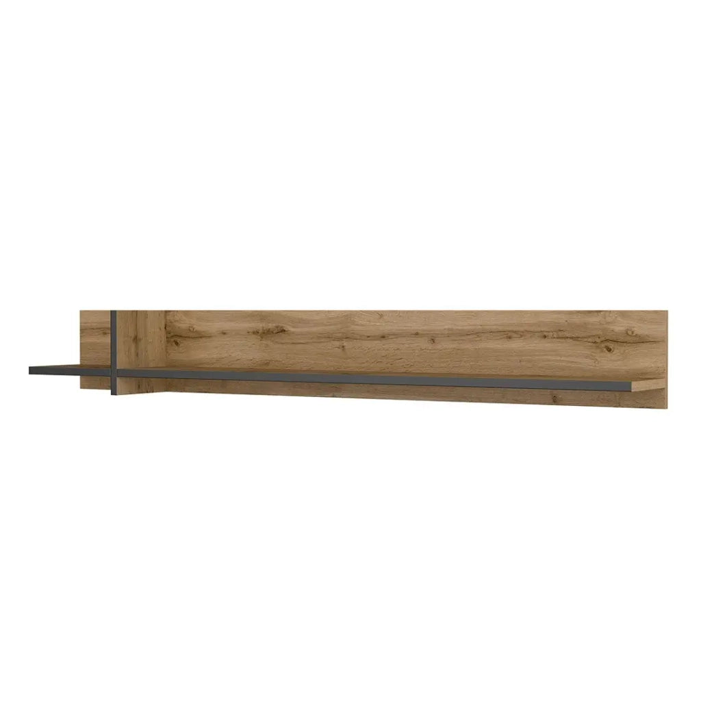Scaffale da muro 180cm colore rovere e nero. Collezione HAVANA.