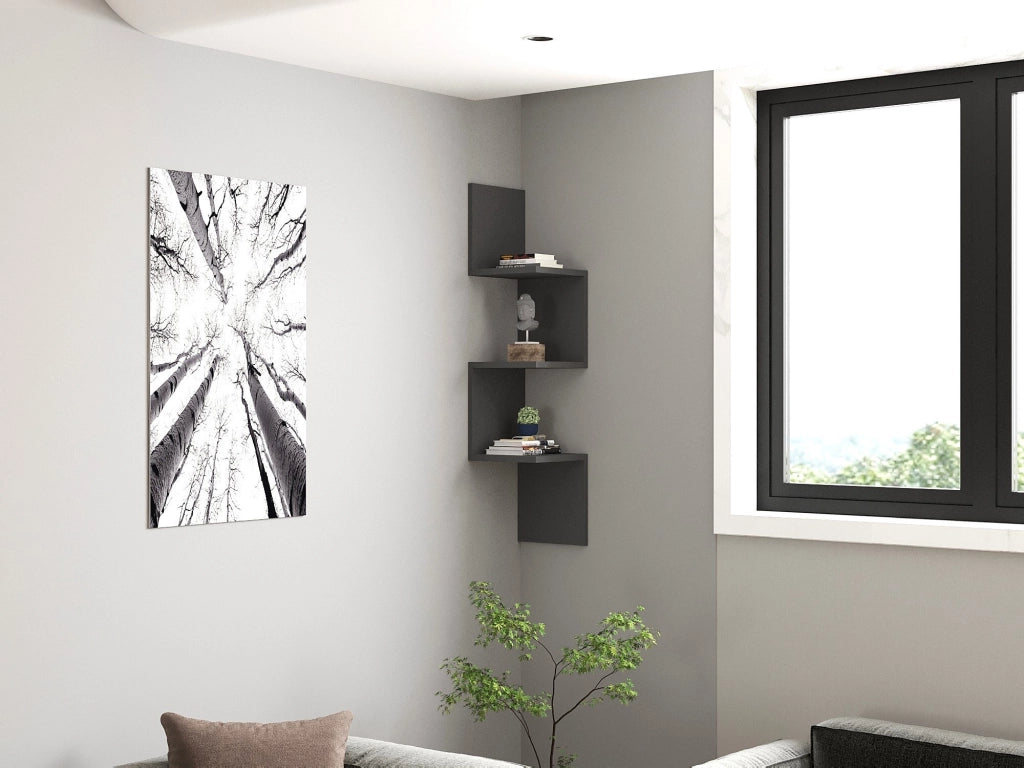 Mensola da parete in legno "Zikzak" 105,4 x 25 x 25 cm - Antracite