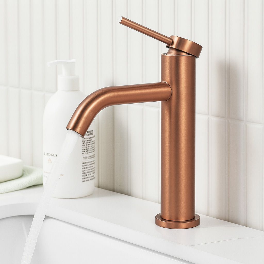 Rubinetto Da Lavabo Rea Clif Brush Copper Low