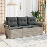 Set Divano da Giardino 3 pcs Grigio chiaro Poly Rattan 3353891