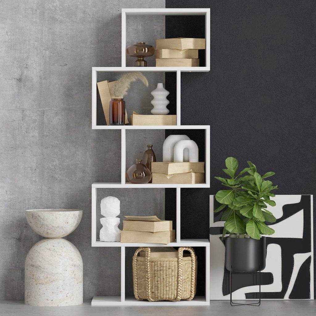 Libreria in legno "Meric" 60 x 30 x 150 cm - Bianco