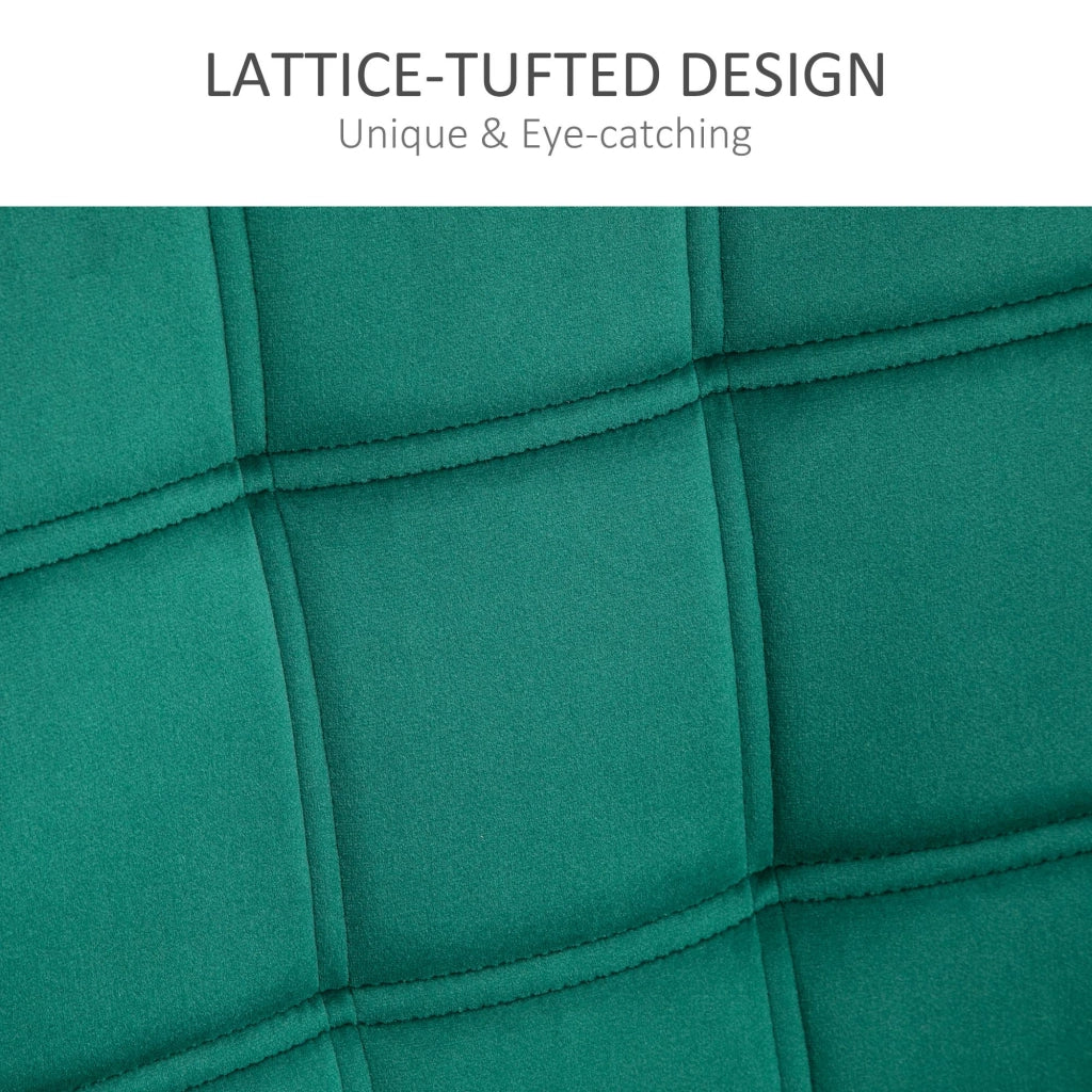 Poltroncina Imbottita 64x62x72,5 cm in Tessuto Effetto Velluto Verde