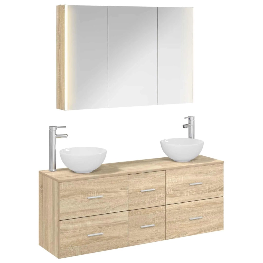 Set di mobili per il bagno 4 pcs Rovere Sonoma 3406705