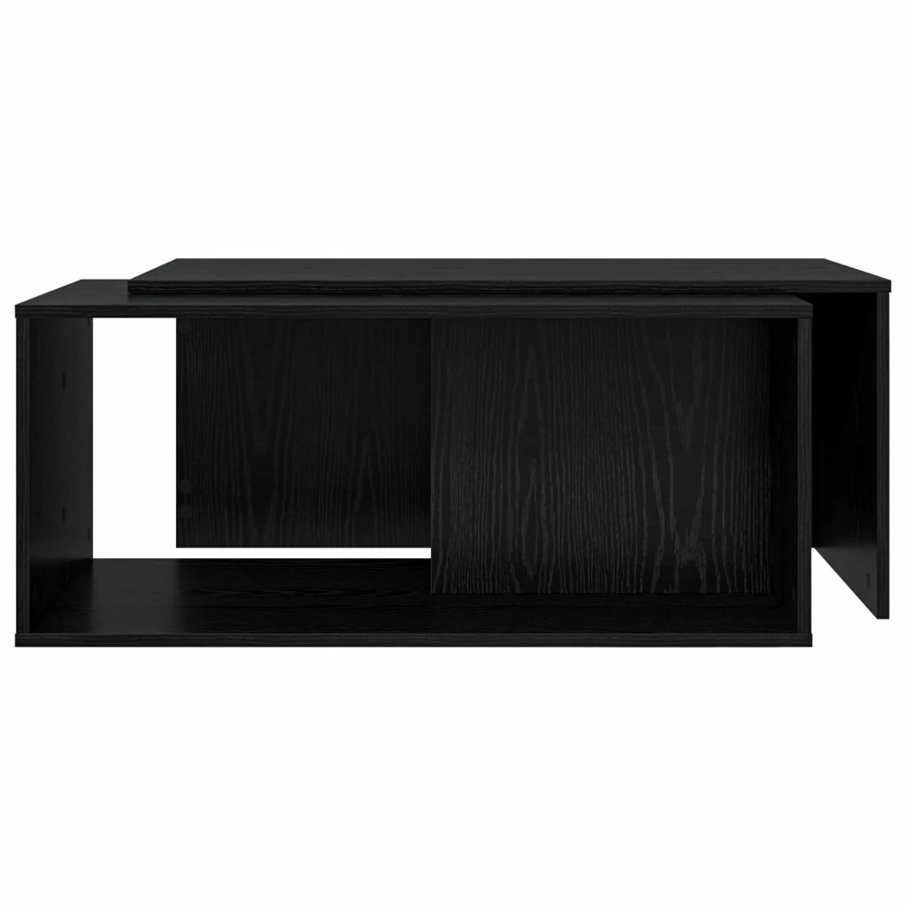 Set di Tavolini da Caffè 2 pcs Rovere Nero Legno multistrato
