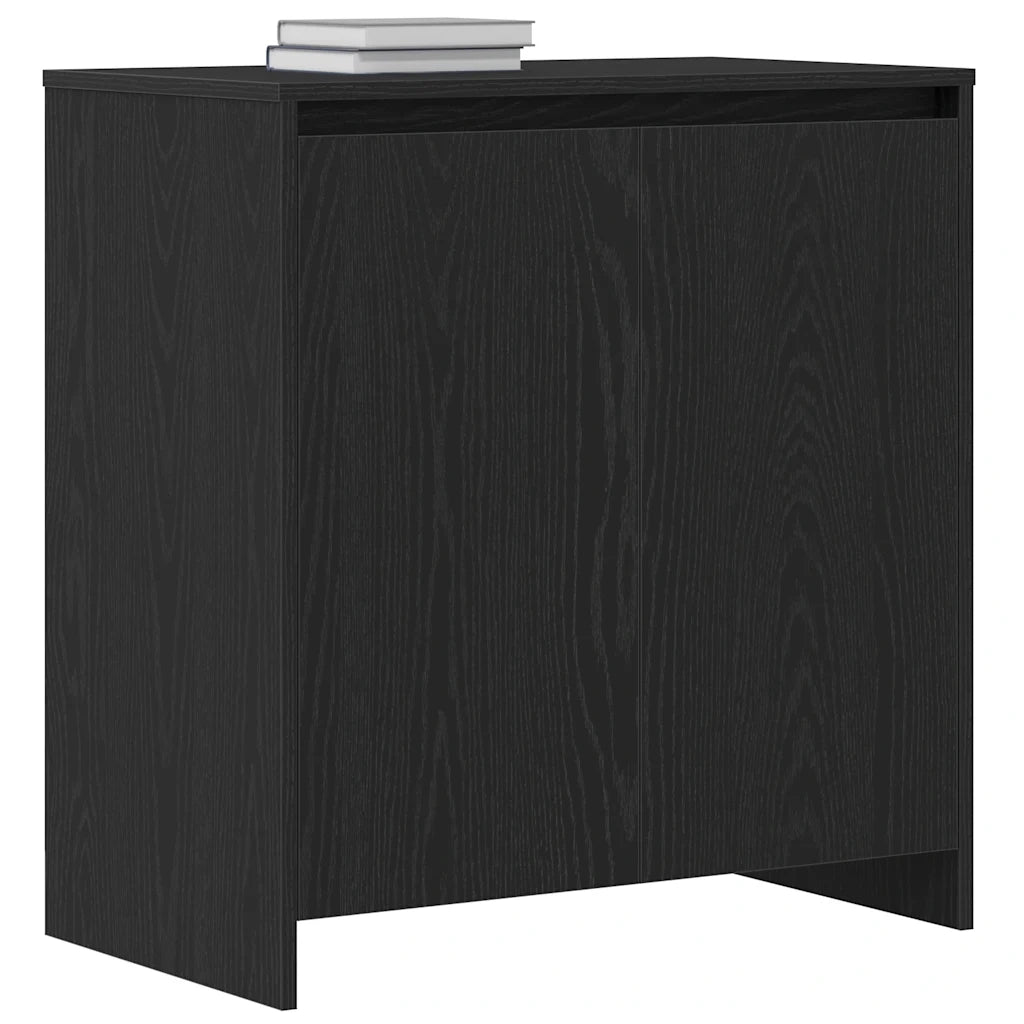 Credenza Rovere Nero 70x41x75 cm Legno Massello di Acacia 862082