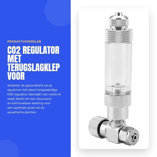 Regolatore di CO2 - Valvola a sfera - Manometro - Accessori per acquario - In acciaio inossidabile - Alta precisione - Accessori per acquario