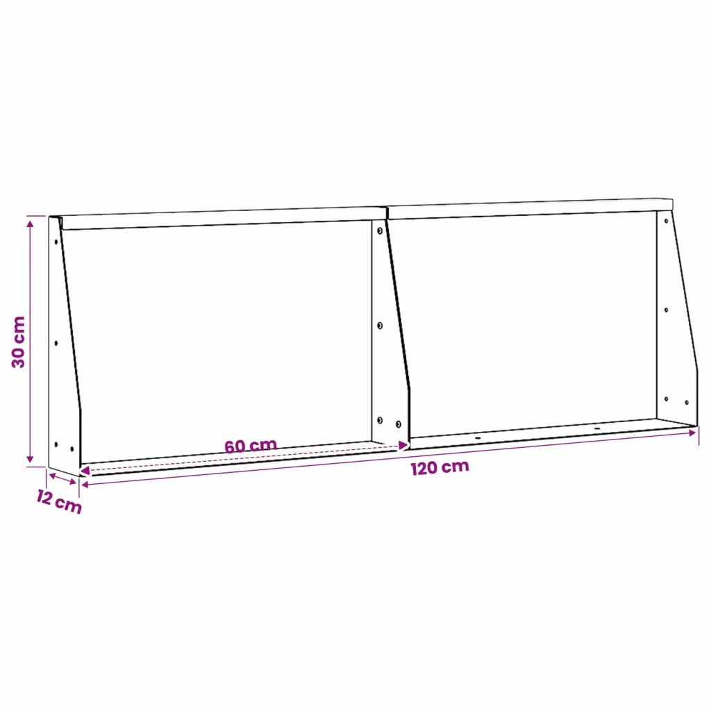 Muro di contenimento 2 pz 60 x 12 x 30 cm Acciaio Nero 8015262