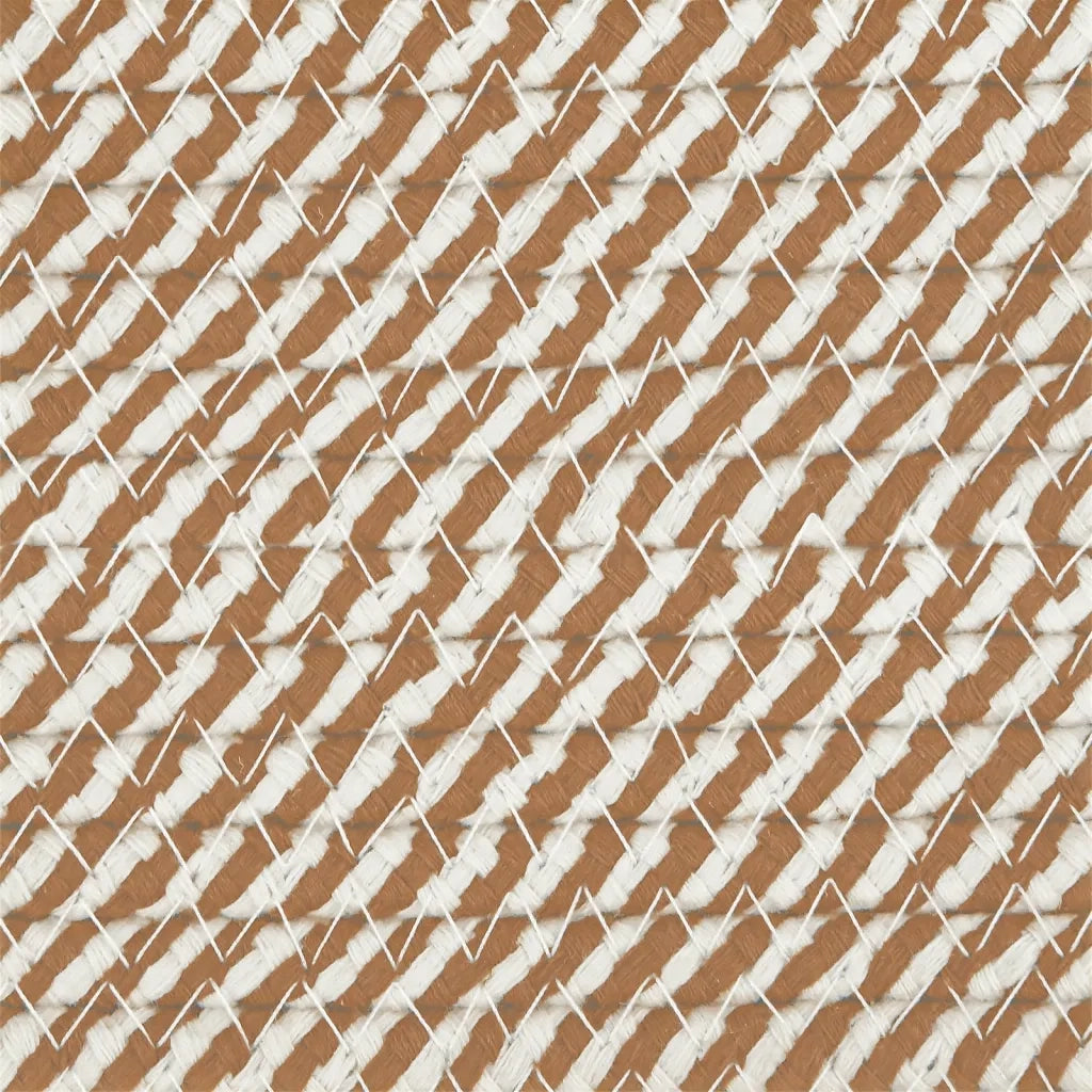 Cestino Portaoggetti Coperchio Marrone e Bianco ?40x35cm Cotone CFW5087645
