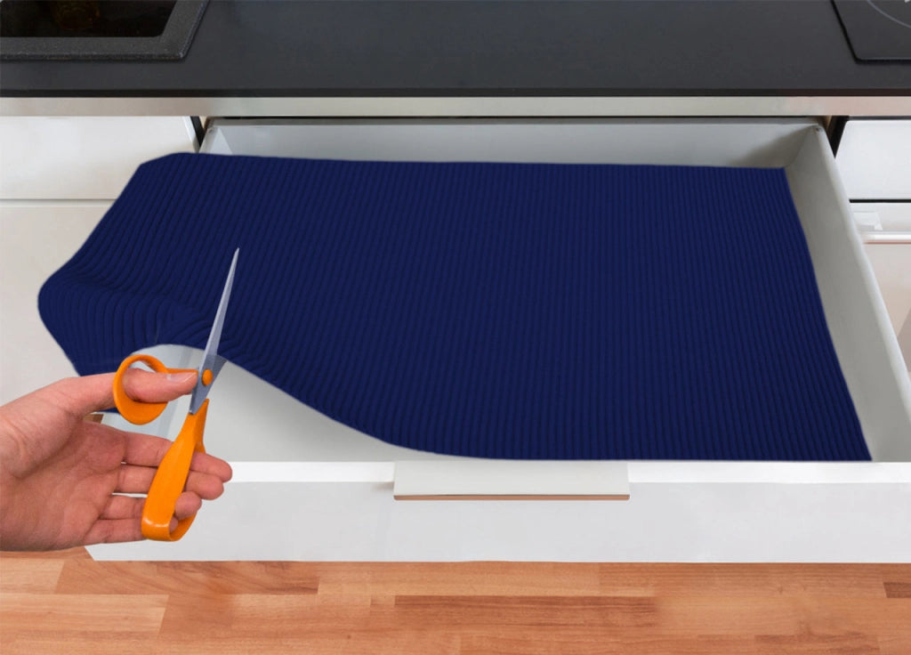 Tappetino Gommato Antiscivolo Multiuso Per Cassetti e Superfici Colore  Blu - 65x200cm - Blu