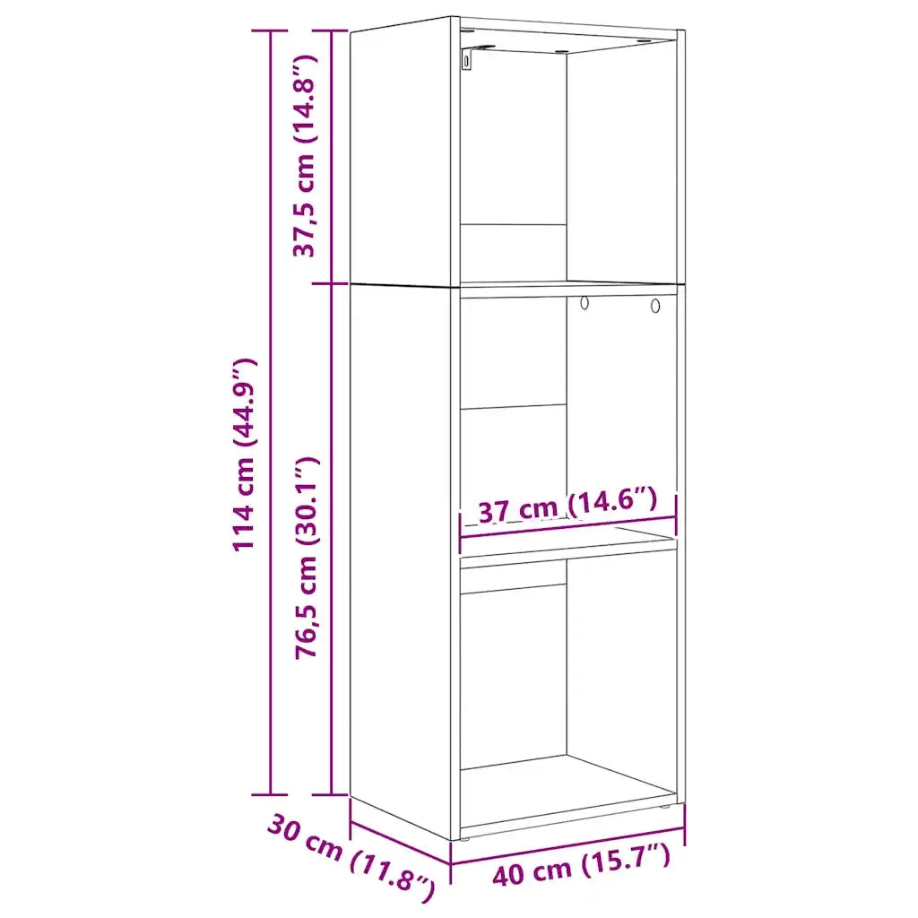Libreria Rovere Nero 40 x 30 x 114 cm Legno multistrato 875014