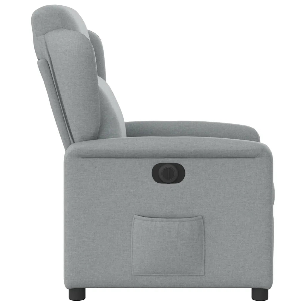 Poltrona Elettrica Reclinabile-Divano Sedia Grigio Chiaro in Tessuto 221379