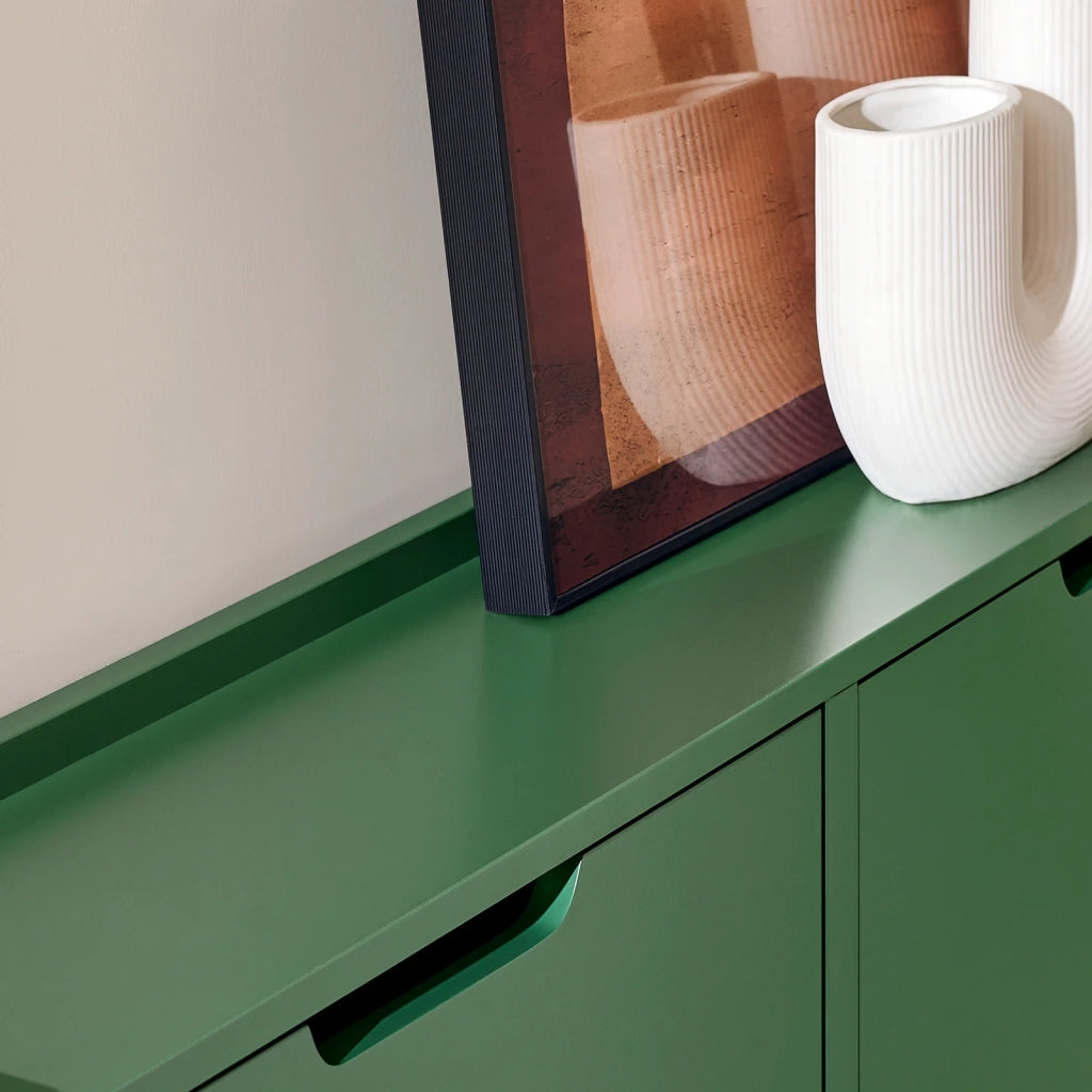 Scarpiera con 4 ribalte Portascarpe salvaspazio Regolabili Verde Scuro L100xP19xA90cm FSR100-SY
