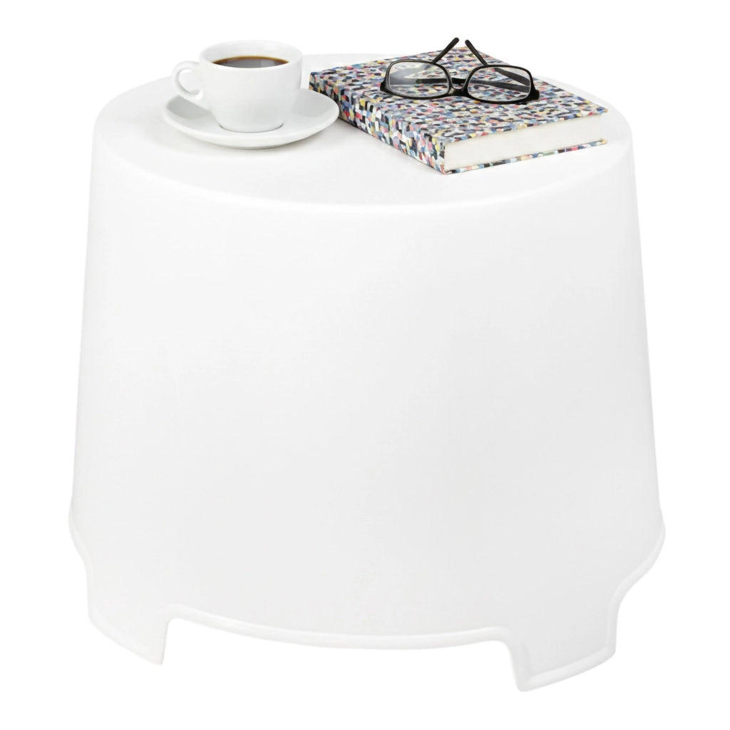 Crudup, Tavolino da Esterno 2 Posti Made in Italy, 46x40x38h cm Bianco