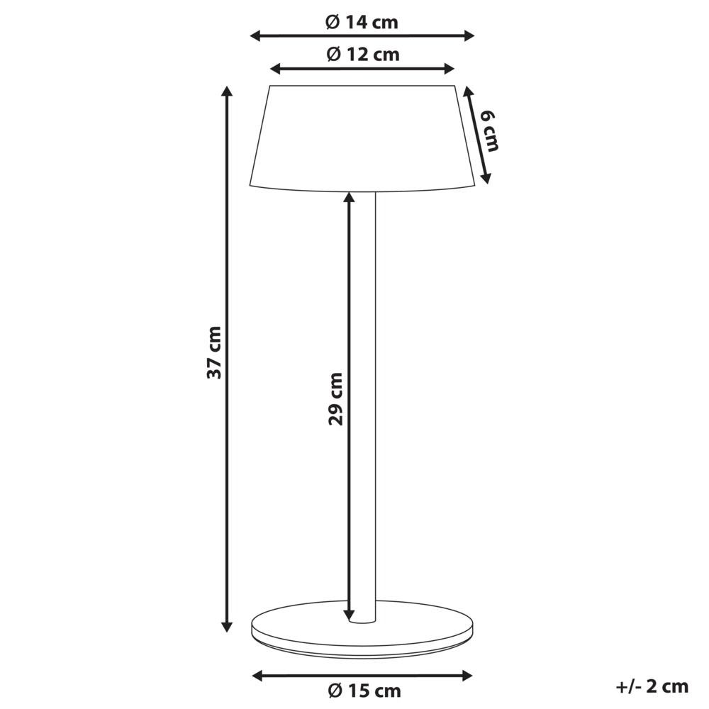 Lampada da tavolo wireless nero in metallo da interno ed esterno con porta USB C ricaricabile