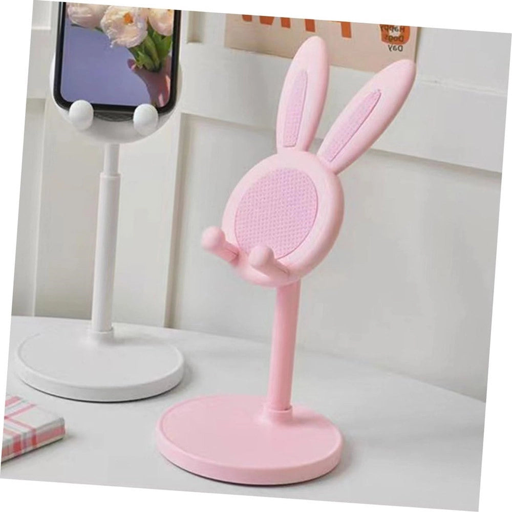 Trade Shop - Supporto Per Telefono Cellulare Forma Di Coniglietto Treppiede Portatile In Plastica -