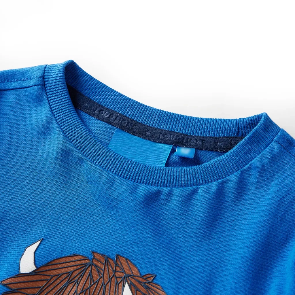 Maglietta per Bambini a Maniche Lunghe Blu Cobalto 116 13006