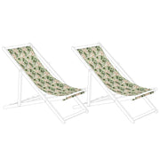 Set di 2 Teli Sostitutivi per sdraio fantasie foglie e fiori rosa Multicolore