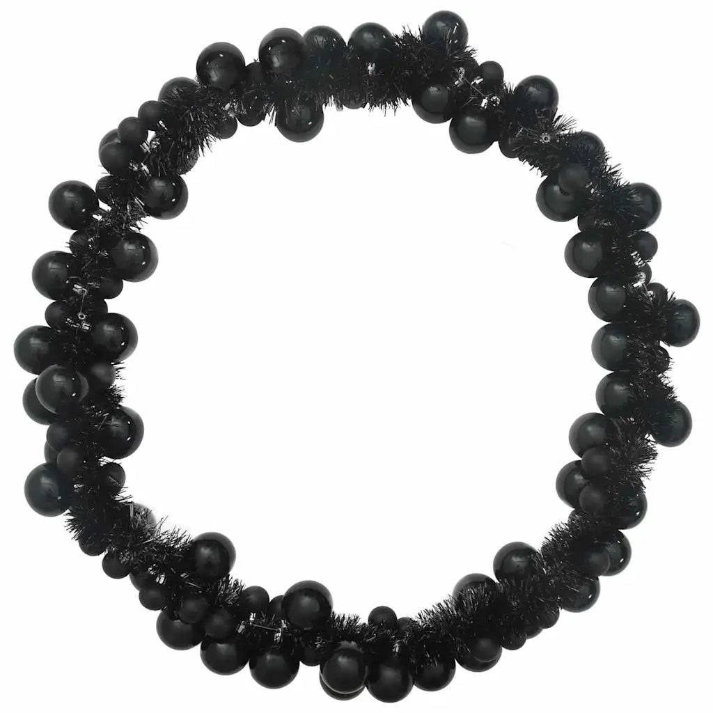 Ghirlanda di Palline di Natale Nero 186 cm Polistirolo