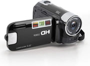 16x 1080P 30FPS Camcorder con schermo TFT da 2.7 pollici rotativo e illuminazione integrata - supporta fino a 32GB - ideale per viaggi e matrimoni (Nero)