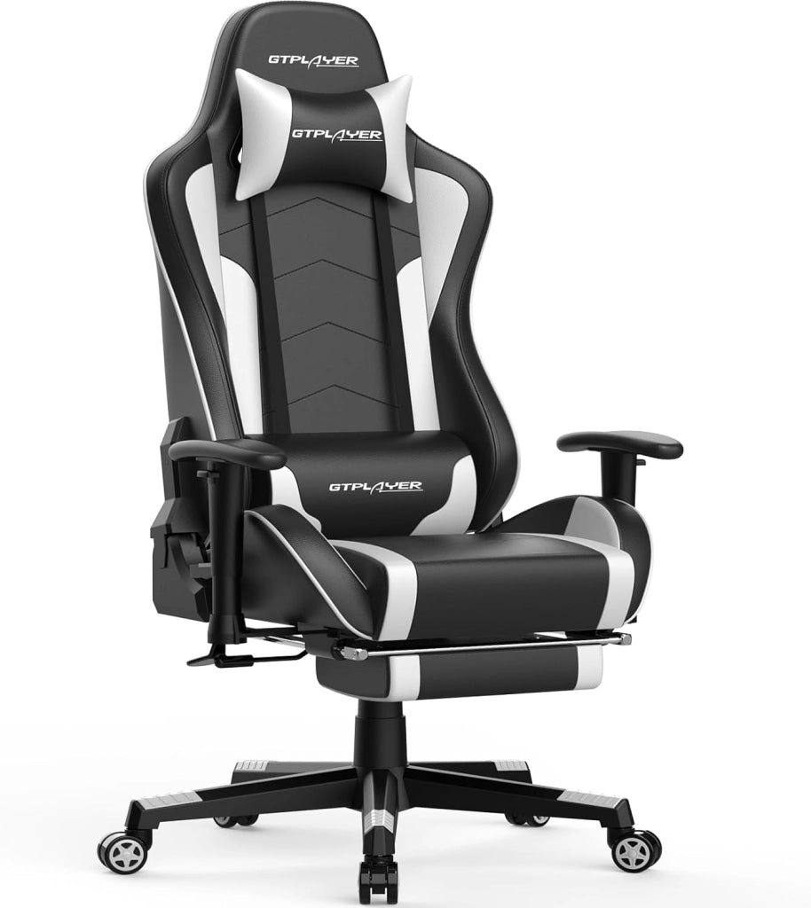 Sedia da Gaming con Poggiapiedi e Altoparlante Bluetooth Poltrona Ufficio Scrivania Ergonomica Sedie Musicale Rossa