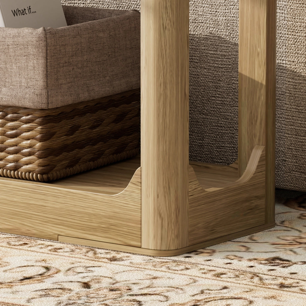 Consolle con 2 ripiani aperti; montaggio semplice - per ingresso - in MDF - naturale - 140 cm