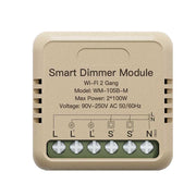 Mini Triac Dimmer WIFI 2.4G 2 Canali TUYA, Smart Life 1A AC 90-250V 50/60HZ 2X100W 40X40X18mm IP20