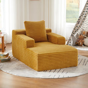Divano letto versatile in velluto a coste giallo
