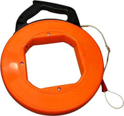Trekspiraal 30 m 4 mm per cavi di vetro vuoti - cavo di trazione per cavi in fibra ottica con involucro in plastica - maniglia - uso professionale
