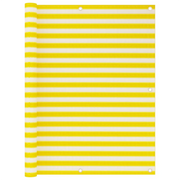 Paravento da Balcone Giallo e Bianco 120x600 cm in HDPE