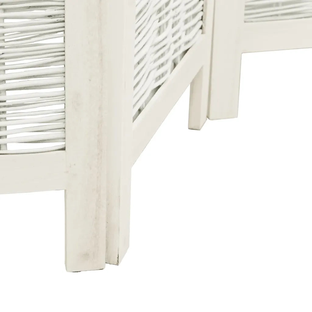 Divisorio Ambienti | Divider per stanze | Paravento 5Pannelli Bianco Legno Massello di Paulownia