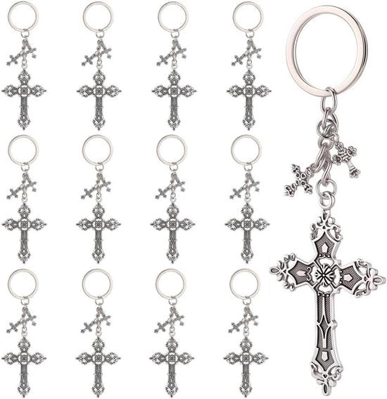 Sostegni a croce in metallo da 20 x - Argento - Disegno a croce - Accessori per borse, matrimoni e portafogli - Ideali per borse, matrimoni e accessori per portafogli