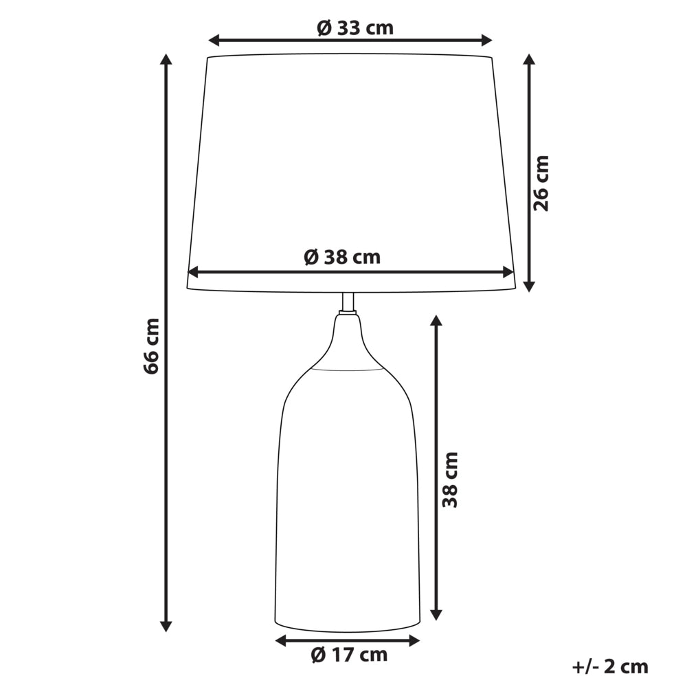Lampada da tavolo Base in ceramica blu 66 cm Paralume in tessuto bianco Lampada da comodino classica