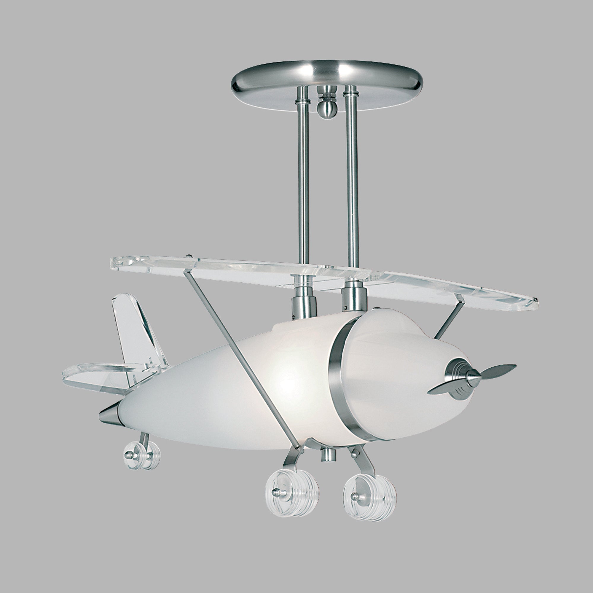 Sospensione Contemporanea Novità Acciaio Argento Vetro Trasparente 1 Luce E27