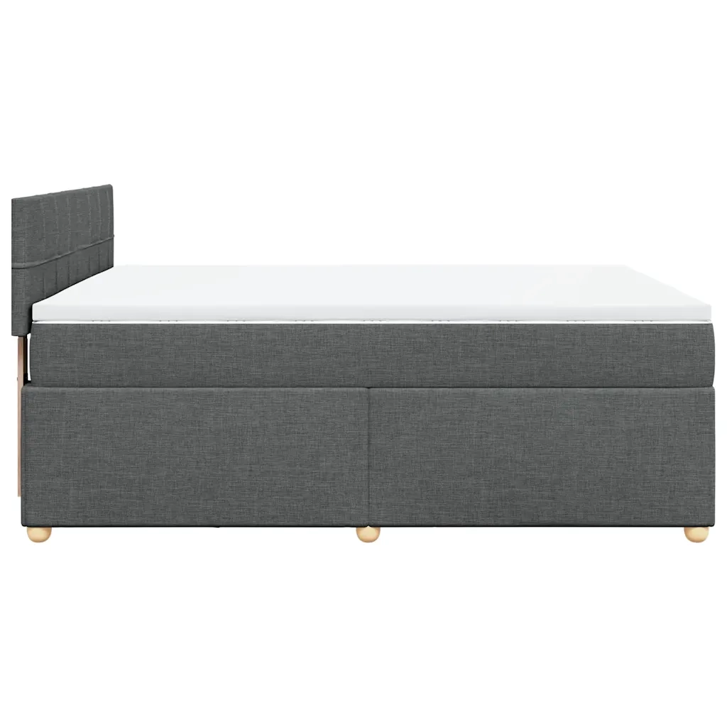 Giroletto a Molle con Materasso Grigio Scuro 140x200cm Tessuto