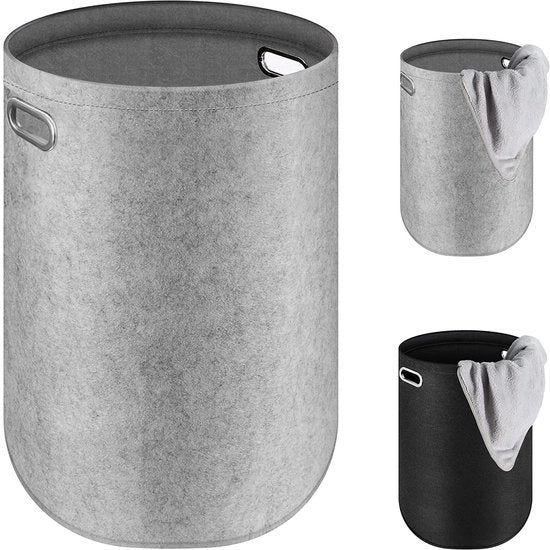 Asciugamano pieghevole, asciugamano rotondo con maniglie, grande contenitore di stoccaggio [80L/grigio]