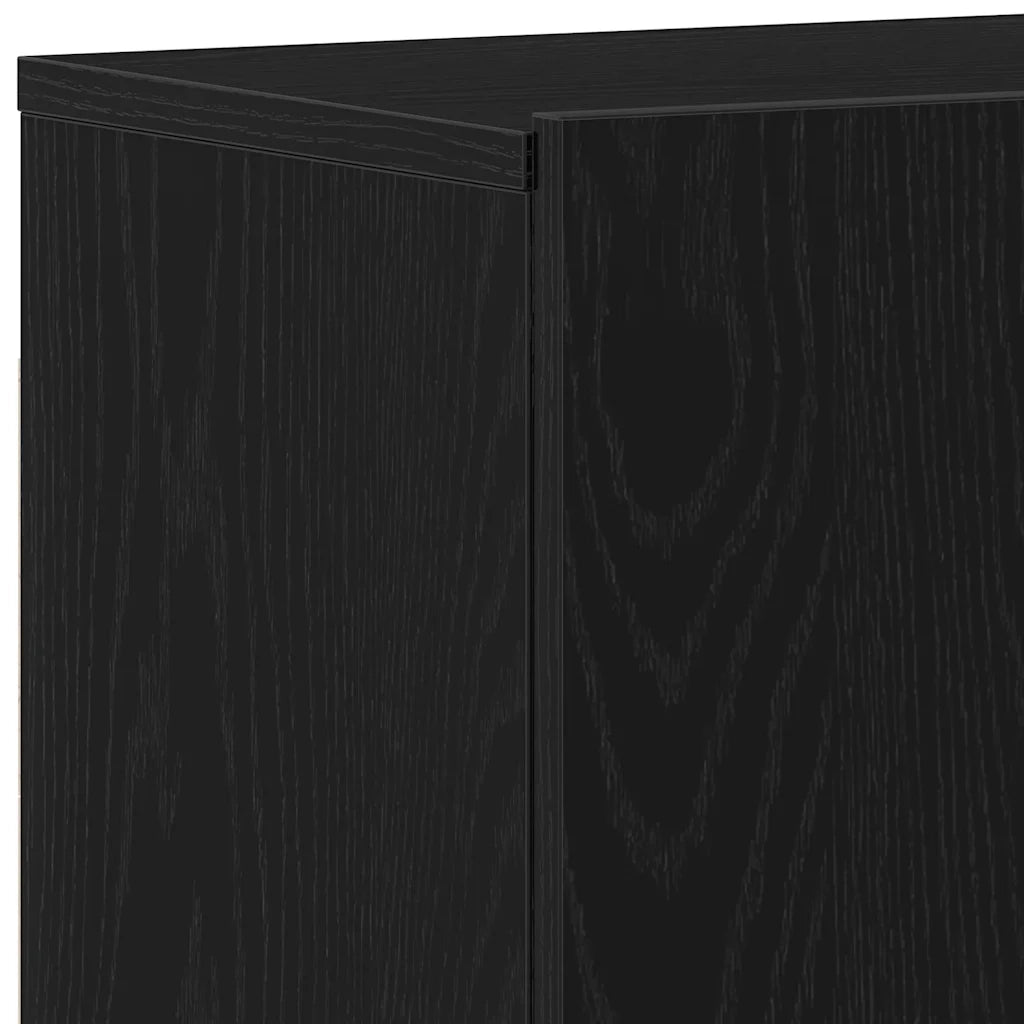 vidaXL Mobile TV Rovere Nero 60x30x41 cm in Legno Massello
