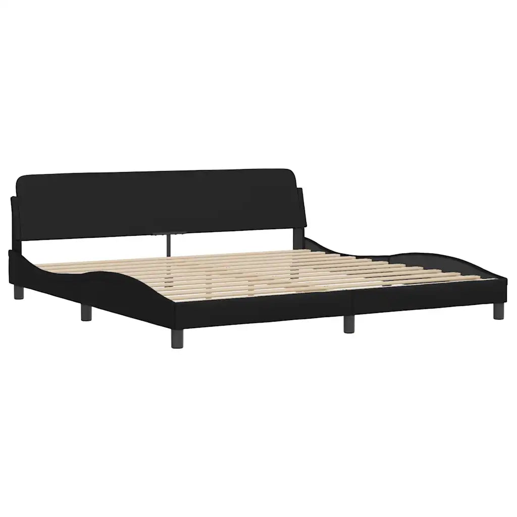 Giroletto Viana senza Materasso Nero 200x200 cm in Similpelle 3208117
