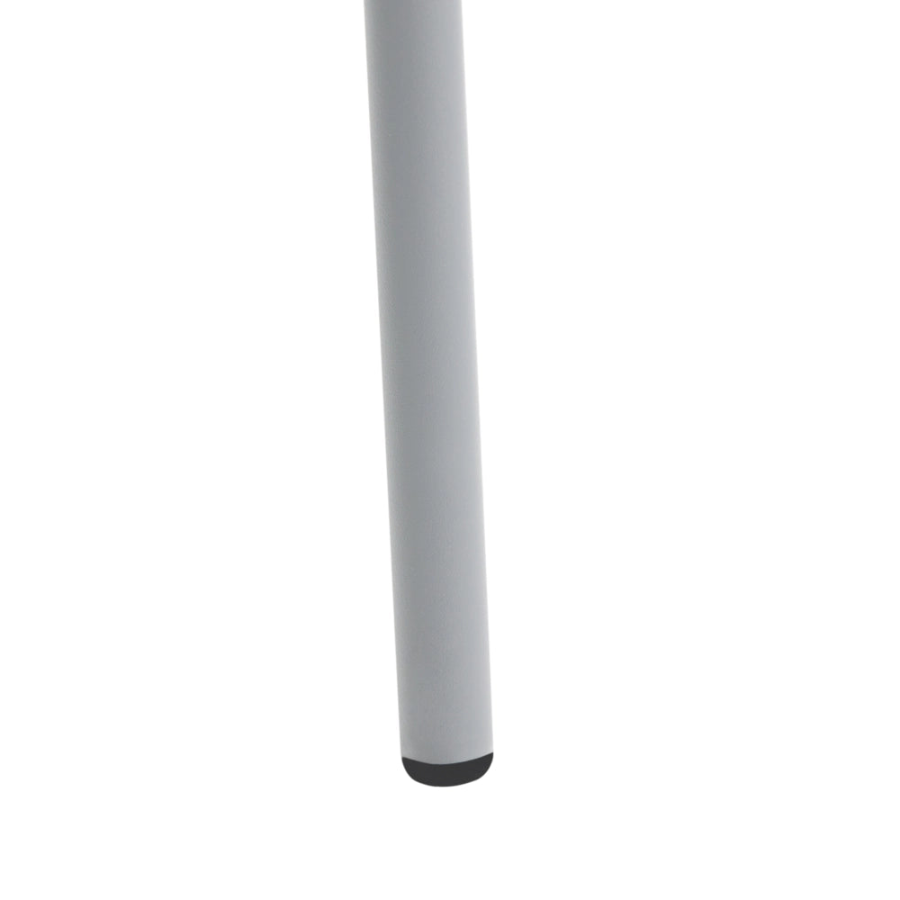 Set di 2 sedie da pranzo con seduta in materiale sintetico grigio e struttura in metallo, con cuscino, in stile minimalista scandinavo