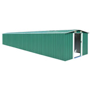 Casetta da giardino cabina ripostiglio casetta da esterno robusta casetta per attrezzi 257 x 779 x 181 cm acciaio zincato verde 02_0022373