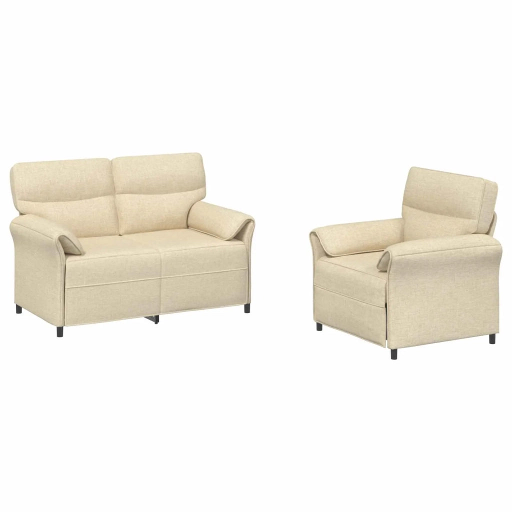 Set di divani 2 pz Crema Tessuto 3424850