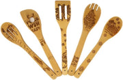 Set di utensili in legno per cucina - spatole di legno a forma magica con marchio di fiamma - arredamento da cucina da incubo - regali di Natale per amici e familiari - modello A