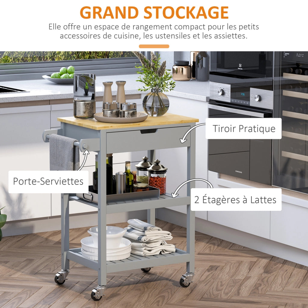 Tavolino da caff¨¨ rotondo con ruote e ripiano in legno ¨C zephmum ¨C 50x50x70 cm