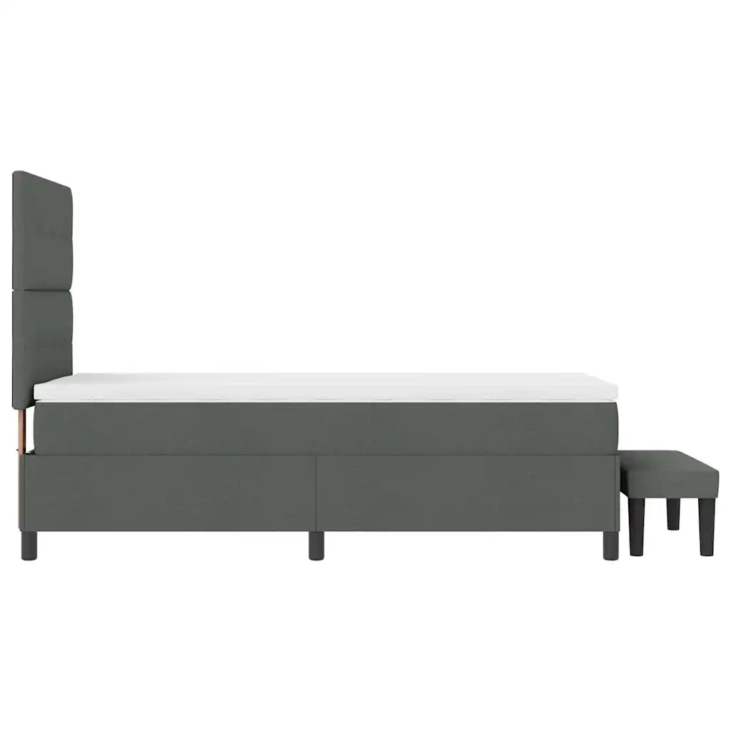 Letto a molle con materasso Grigio scuro 100 x 200 cm Tessuto 3344045