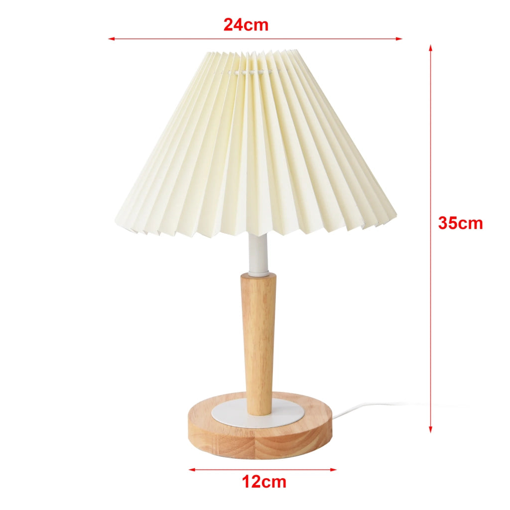 Lampada da tavolo 35 cm bianco crema effetto legno 03_0007403