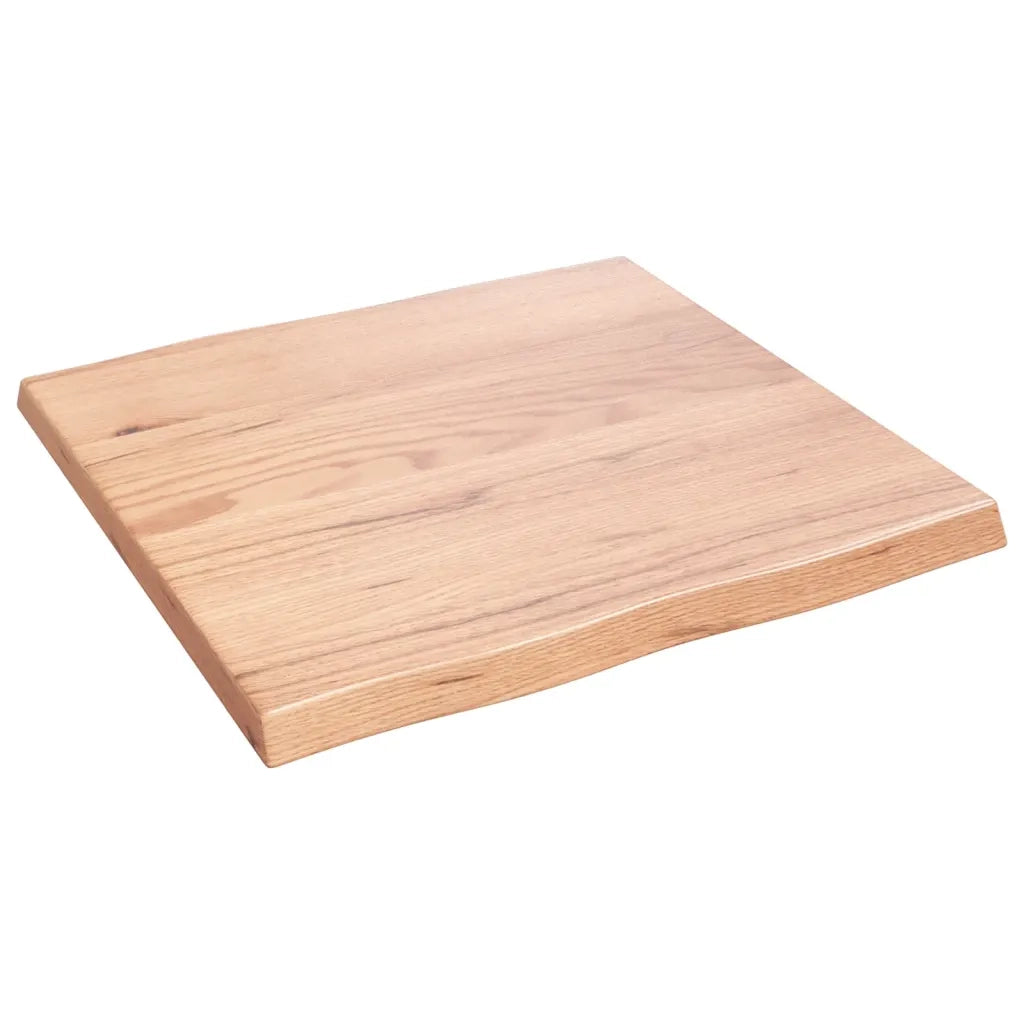 Piano Tavolo Marrone Chiaro 60x60x(2-4) cm Rovere Non Trattato