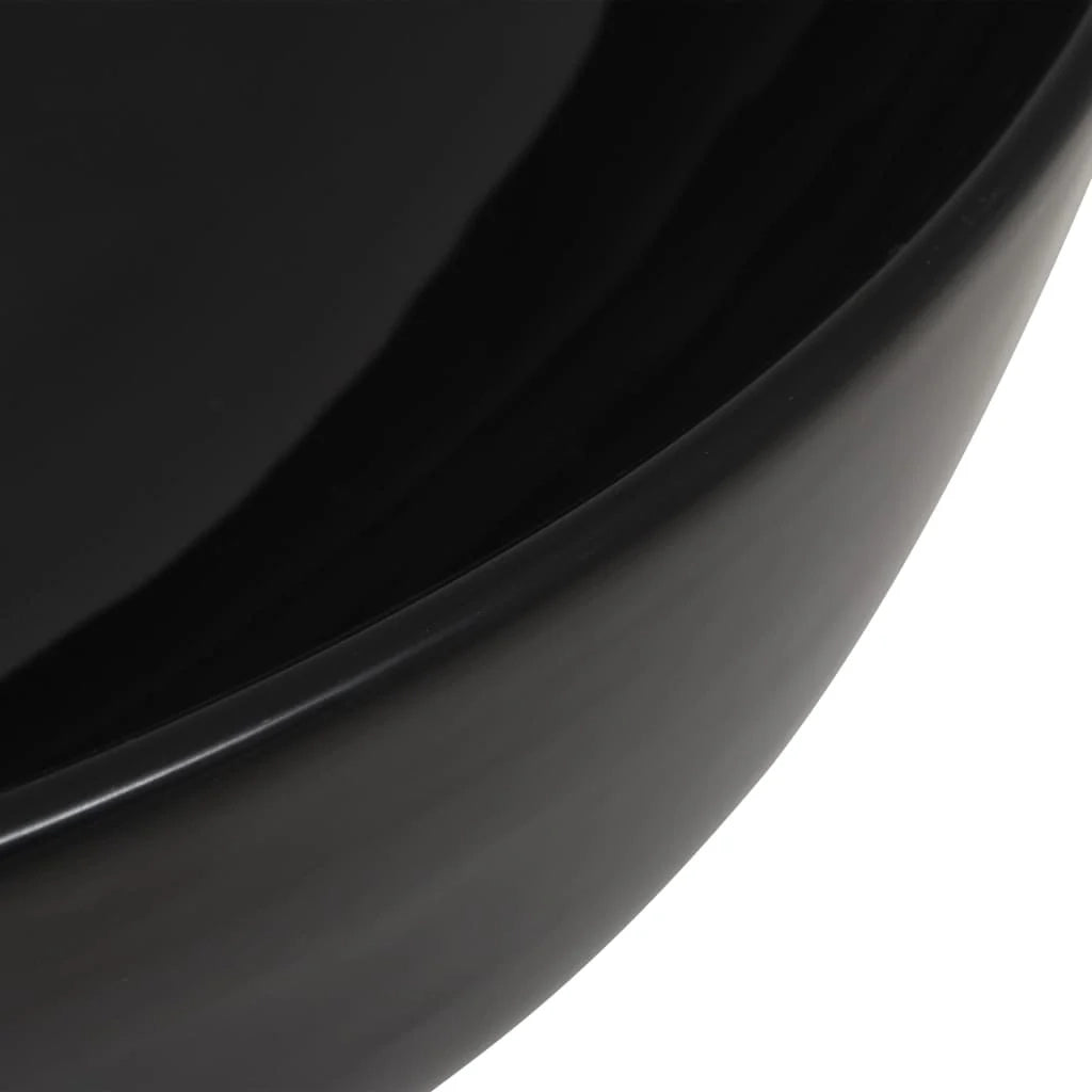 Lavabo rotondo diametro 41,5 cm lavabo da bagno/WC ceramica nera 02_0002536
